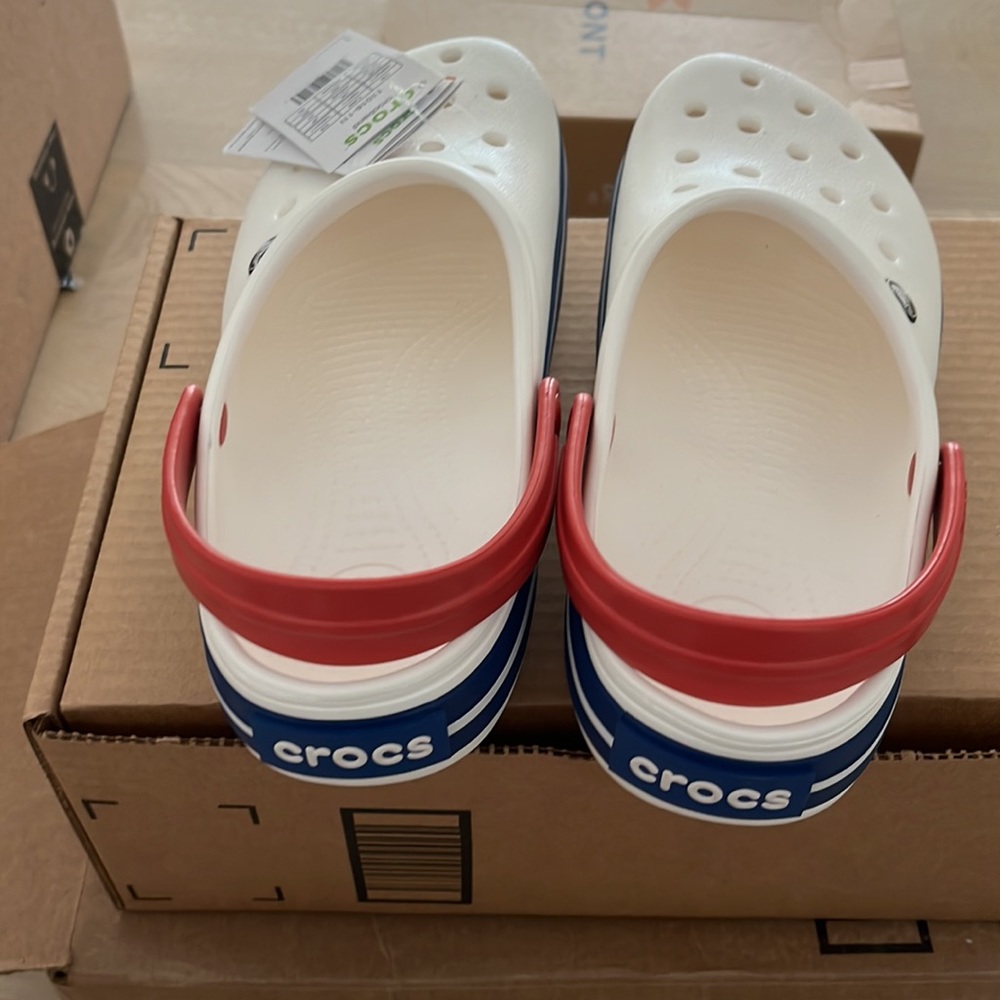 Crocs crocband red white & blue - men’s 9 - Picture 3 of 4